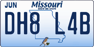 MO license plate DH8L4B