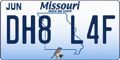 MO license plate DH8L4F