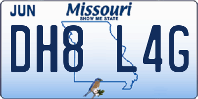 MO license plate DH8L4G