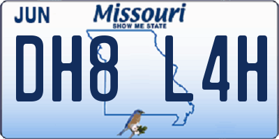 MO license plate DH8L4H