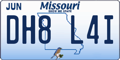 MO license plate DH8L4I