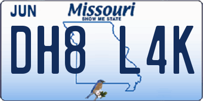 MO license plate DH8L4K