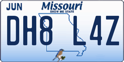 MO license plate DH8L4Z