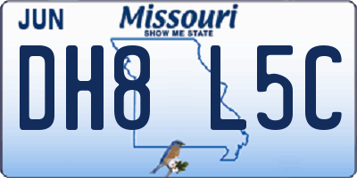 MO license plate DH8L5C