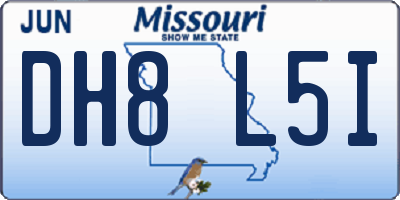 MO license plate DH8L5I