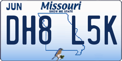 MO license plate DH8L5K