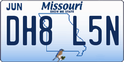 MO license plate DH8L5N