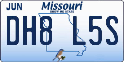 MO license plate DH8L5S