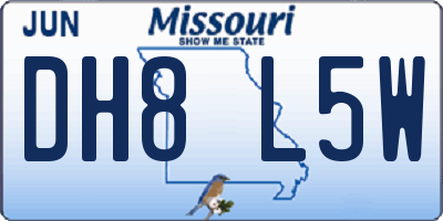 MO license plate DH8L5W