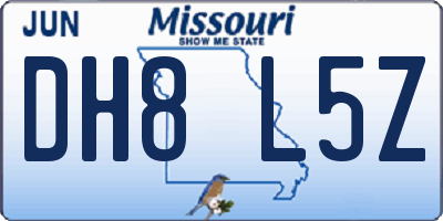 MO license plate DH8L5Z