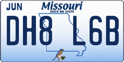 MO license plate DH8L6B