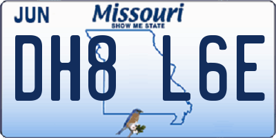 MO license plate DH8L6E