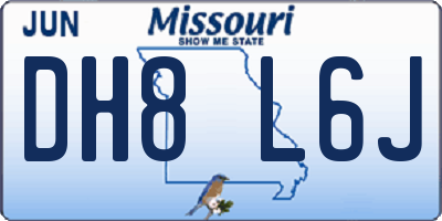 MO license plate DH8L6J
