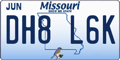 MO license plate DH8L6K