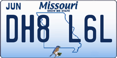 MO license plate DH8L6L