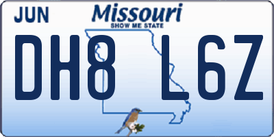 MO license plate DH8L6Z