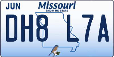 MO license plate DH8L7A