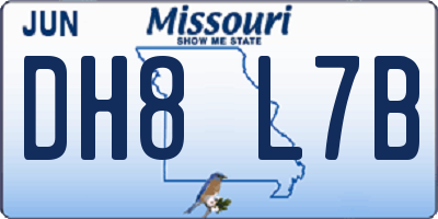 MO license plate DH8L7B