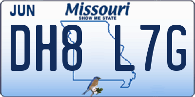 MO license plate DH8L7G