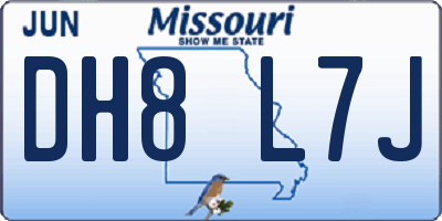 MO license plate DH8L7J
