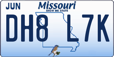 MO license plate DH8L7K