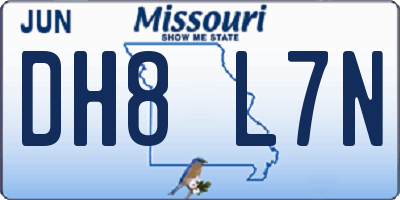MO license plate DH8L7N