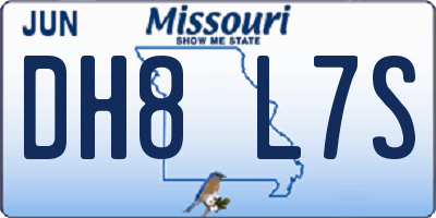 MO license plate DH8L7S