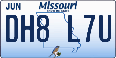 MO license plate DH8L7U