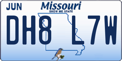 MO license plate DH8L7W