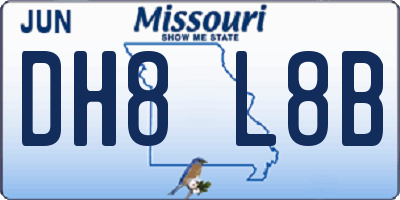 MO license plate DH8L8B