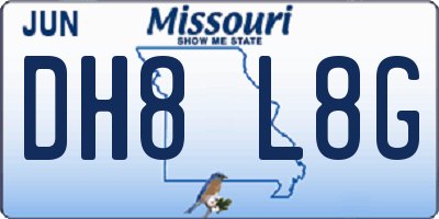 MO license plate DH8L8G