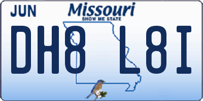 MO license plate DH8L8I