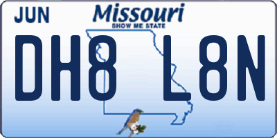 MO license plate DH8L8N