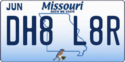 MO license plate DH8L8R
