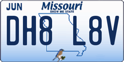 MO license plate DH8L8V