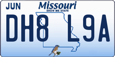 MO license plate DH8L9A