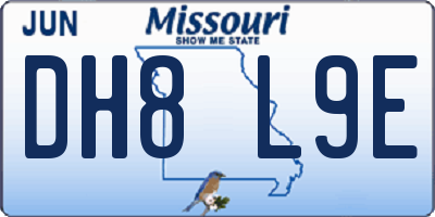 MO license plate DH8L9E
