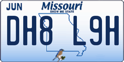 MO license plate DH8L9H