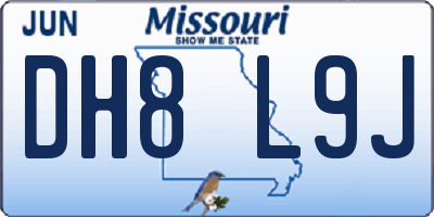 MO license plate DH8L9J