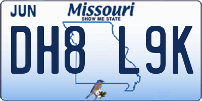 MO license plate DH8L9K
