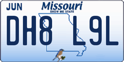 MO license plate DH8L9L