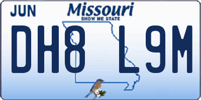 MO license plate DH8L9M