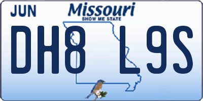 MO license plate DH8L9S