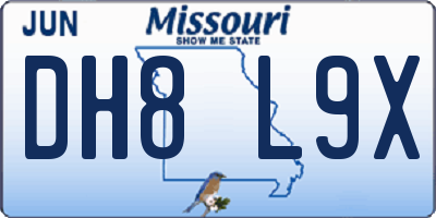 MO license plate DH8L9X