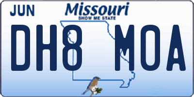 MO license plate DH8M0A