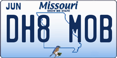 MO license plate DH8M0B