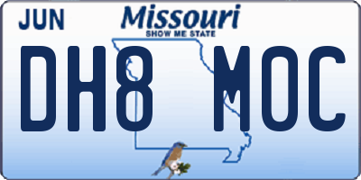 MO license plate DH8M0C
