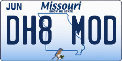 MO license plate DH8M0D