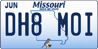 MO license plate DH8M0I