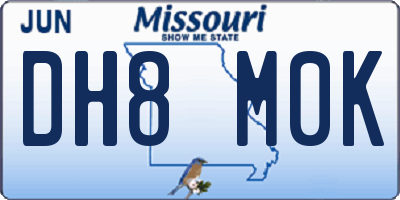 MO license plate DH8M0K